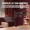 Ergoflex A74L Çift Kol Profosyonel 17-32 Monitör Tutucu ve Laptop Standı