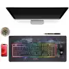 Zerfa Dünya Haritası Ekstra Büyük Genişletilmiş Kaymaz Kauçuk Oyun Mouse Pad & Klavye Masa Mat Bilgisayar Aptop için (900 mm X 400 mm X 2 mm) L Zmp253 Siyah (Dünya Haritası, 90 X 40 cm)