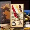 MR Tüylü Divit Hokka Set Dolma Kalem Kaligrafi Kalemi Ofis,Sevgili,Öğretmenler Günü,Yılbaşı Hediye (Kırmızı)