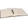 2K 4910 Defter 17x24 Cm. Çi̇zgi̇li̇ 160 Yapraklı Suni Deri Hilton Desen Kapaklı Siyah, Siyah