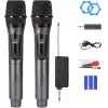 YK-MC448 Çift El Kablosuz Mikrofon Seti – 2.4G UHF Wireless, 50 m Menzil, Alıcılı, Sahne Sunum Karaoke Uyumlu
