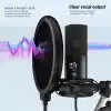 FIFINE Boom Arm veya Masaüstü Standı için Mikrofon Pop Filtresi, Çift Katmanlı Mikrofon Kalkanı, Kaz boynu Klipsi, Akış, Podcasting, Seslendirme, Ev Kayıt Stüdyosu için Şarkı Söyleme