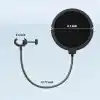 FIFINE Boom Arm veya Masaüstü Standı için Mikrofon Pop Filtresi, Çift Katmanlı Mikrofon Kalkanı, Kaz boynu Klipsi, Akış, Podcasting, Seslendirme, Ev Kayıt Stüdyosu için Şarkı Söyleme