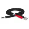 Hosa 1/4 inç TRS (M) - Dual 1/4 inç TS (M) Insert Kablo 1 m (STP-201)