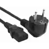 1,5 metre Pc Güç Kablosu | 3x1.0mm² | C13 – Erkek Topraklı Fiş | 220V | Bilgisayar – Monitör Uyumu