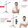 5 Core Mikrofon Standı Zemin Evrensel Yüksekliği Ayarlanabilir Tripod Mikrofon Standları 2 Mikrofon Tutar w Uzayan Teleskopik Bom Kolu Katlanabilir Taşınabilir Sahne Üzerinde Stüdyo için Siyah - MS