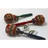 BARC Ahşap Maracas Büyük Yuvarlak Uzak Doğu Müzik Aleti, Mahoni Ağacı, 27 cm x 8 cm, Endonezya Bali El Yapımı