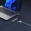 S-LINK SWV-USBC024 4 in 1 Gri Metal TypeC to 2*USB2.0 USB-C, 3.5mm Aux Port Type C Adaptör, SWV-USBC024