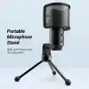 FIFINE Kaymaz Kauçuk Ayaklı Masaüstü Mikrofonu için Tripod Standı, Sağlam Metal Yapı, Oyun, Podcasting, Toplantılar, Sohbet için Katlanabilir Masa Mikrofonu Standı