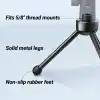 FIFINE Kaymaz Kauçuk Ayaklı Masaüstü Mikrofonu için Tripod Standı, Sağlam Metal Yapı, Oyun, Podcasting, Toplantılar, Sohbet için Katlanabilir Masa Mikrofonu Standı
