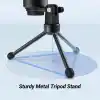 FIFINE Kaymaz Kauçuk Ayaklı Masaüstü Mikrofonu için Tripod Standı, Sağlam Metal Yapı, Oyun, Podcasting, Toplantılar, Sohbet için Katlanabilir Masa Mikrofonu Standı