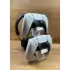 PS5 DualSense 2’li Oyun Kolu ve Kulaklık Standı Beyaz Renk | 3D Baskı Şık Dikey Tutucu (21.5x18x4 cm)