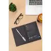 Siyah Yapraklı Spiralli A5 14x20 Cm Defter 30 Yaprak 60 Sayfa & Beyaz Jel Kalem Hediyeli Siyah