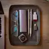 Masaüstü Organizer, Toplayıcı, Hakiki Deri Vale Tepsisi, Telefon pedi, Deri Sümen, Deri Pad, Deri Kase, Zarf ve Mektup Tepsisi, vallet tray, catch it all tray, leather (Kestane - Koyu Kahverengi)