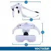 YOCTOSUN LED kafa büyüteç, şarj edilebilir, eller serbest kafa bandı, büyüteç, 2 LEDli, profesyonel kuyumcu büyüteç ışığı braketi ve kafa bandı değiştirilebilir