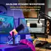 MAONO Yazılımlı XLR/USB Oyun Mikrofonu, Akış Podcast Vokal Kaydı için RGBli Dinamik PC Mikrofonu, Sessiz Düğmeli Bilgisayar Mikrofonu, Kazanç Düğmesi, Ses Kontrolü, Masaüstü Standı PD100X