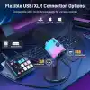 MAONO Yazılımlı XLR/USB Oyun Mikrofonu, Akış Podcast Vokal Kaydı için RGBli Dinamik PC Mikrofonu, Sessiz Düğmeli Bilgisayar Mikrofonu, Kazanç Düğmesi, Ses Kontrolü, Masaüstü Standı PD100X