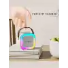 K12 Kablosuz Bluetooth Hoparlör Karaoke Mikrofon 5 Ses Efektli Rgb Hd Stereo?es Usb/Sd/FM