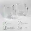 ARVALE Çift Cidarlı Cam Kupa Ev Ofis Fincanı Çift Katlı Isı Yalıtımlı Kulplu Cam Bardak (2 Adet Helsinki 250 ml)