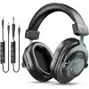 FIFINE Podcast İzleme için Kayıt Üzerinden Kulak Kablolu Kulaklıklar için Stüdyo Monitör Kulaklıklar, Çıkarılabilir Kablolarla Rahat Ekipman Akışı 3,5 mm veya 6,35 mm Jak, Siyah, PC/Mikser-H8