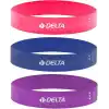 Delta Latex 3lü Aerobik Pilates Direnç Egzersiz Bandı Squat Çalışma Lastiği,Hafif - Orta - Tam