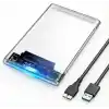 2.5 SATA HDD/SSD Harici Disk Kutusu - USB 3.0 Micro-B 5Gbps’e Kadar Hız - 4TB’a Kadar Destek - Windows/Mac/Linux Uyumlu - Taşınabilir Şeffaf Harddisk Kutusu
