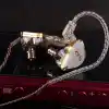CCA C12 in Kulak Monitör Kulaklıklar 5BA 1DD Hibrid HiFi IEM Kulaklık Gürültü Izole Stereo Kablolu Kulakiçi Müzisyenler Audiophile Şarkıcılar DJ