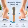 Bluefox Çift Taraflı Ayak Törpüsü – Paslanmaz Çelik Nasır ve Topuk Çatlağı Törpüsü, Ergonomik Saplı, Islak/Kuru Kullanıma Uygun, Ev Tipi Pedikür Ayak Ovucu