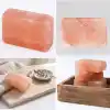 Hanzade Bitkisel Himalaya Tuz Sabunu 300-350 Gr x 3 Adet Zengin Mineralli Doğal Saf Pembe Himalaya Kaya Tuzu Sabunu Doğal Peeling