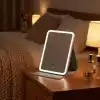 DUFFA LED Işıklı Katlanabilir Makyaj Aynası - 3 Renk Işık Modlu, Dokunmatik ve Ayarlanabilir Parlaklık (Kısılabilir) - Kılıflı Taşınabilir Seyahat Boy - Masaüstü Kozmetik Aynası