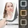 DUFFA LED Işıklı Katlanabilir Makyaj Aynası - 3 Renk Işık Modlu, Dokunmatik ve Ayarlanabilir Parlaklık (Kısılabilir) - Kılıflı Taşınabilir Seyahat Boy - Masaüstü Kozmetik Aynası
