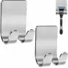 Kyro tech 2Li Paslanmaz Çelik Metal Banyo Jilet ve Traş Bıçağı Tutucu, Kendinden Yapışkanlı, Çift Askılı, Delme Gerektirmez, Su Geçirmez, Nemli Ortama Dayanıklı, Fayans, Mermer, Cam, Ahşap Uyumlu