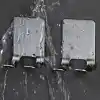 Kyro tech 2Li Paslanmaz Çelik Metal Banyo Jilet ve Traş Bıçağı Tutucu, Kendinden Yapışkanlı, Çift Askılı, Delme Gerektirmez, Su Geçirmez, Nemli Ortama Dayanıklı, Fayans, Mermer, Cam, Ahşap Uyumlu
