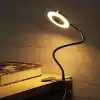Kyrotech Klipsli LED Kitap Okuma Lambası USB Girişli Aydınlatma Esnek Kollu Metal Ders Çalışma Makyaj TikTok YouTube Canlı Yayın İçerik Üretim Işığı Göz Yormaz Modern 3 Renk Modlu Sarı Beyaz Gün Işığı