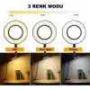 Kyrotech Klipsli LED Kitap Okuma Lambası USB Girişli Aydınlatma Esnek Kollu Metal Ders Çalışma Makyaj TikTok YouTube Canlı Yayın İçerik Üretim Işığı Göz Yormaz Modern 3 Renk Modlu Sarı Beyaz Gün Işığı