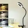 Kyrotech Klipsli LED Kitap Okuma Lambası USB Girişli Aydınlatma Esnek Kollu Metal Ders Çalışma Makyaj TikTok YouTube Canlı Yayın İçerik Üretim Işığı Göz Yormaz Modern 3 Renk Modlu Sarı Beyaz Gün Işığı