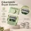 Coverzone Ayarlanabilir Bıçaklı Jiletli Saç Kesme ve Kırık Alma Tarağı, Saç İnceltme ve Şekillendirme Tarağı, Çift Taraflı Kat Kesim, Perçem Kakül ve Saç Ucu Düzeltme Aparatı, SC01(Yeşil)