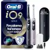 Oral-B iO9 Şarjlı/Elektrikli Diş Fırçası, 2li Set, Rose Quartz & Siyah, 2 Fırça Başlığı, Hızlı Manyetik Şarj Cihazı, Uzun Ömürlü Pil, Şarj Eden Seyahat Kabı