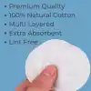 300 Adet Yuvarlak Makyaj Temizleme Pamuğu -%100 Saf Premium Kalite Disk Pamuk, Fondöten ve Makyaj Çıkarma Pedi, Tüy Bırakmaz, Yumuşak ve Taşınabilir (M, Adet, 300)