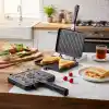 Deconox Çift Taraflı Ocak Üstü Döküm Tost Makinesi, Granit Efektli Yanmaz Yapışmaz Sandviç ve Tost Tavası - Hamburger, Omlet ve Aperatifler İçin İdeal | Ergonomik Saplı Kolay Temizlenebilir Grill Tava