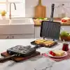 Deconox Çift Taraflı Ocak Üstü Döküm Tost Makinesi, Granit Efektli Yanmaz Yapışmaz Sandviç ve Tost Tavası - Hamburger, Omlet ve Aperatifler İçin İdeal | Ergonomik Saplı Kolay Temizlenebilir Grill Tava