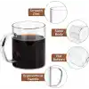 Orret Home 6lı Borosilikat Cam Kupa – Isıya Dayanıklı Termisil Çay ve Kahve Bardağı Seti, Şeffaf Cam Kupa, Sıcak Soğuk İçecekler İçin Dayanıklı Bardak Takımı (6 Adet)