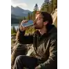 Busstier 12 oz (355 ml) Paslanmaz Çelik Cep Matarası, Su ve Cold Brew İçin Metal Matara, Kamp Seyahat Piknik ve Günlük Kullanım İçin Vidalı Kapaklı Taşınabilir Şişe, Gümüş
