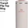 STANLEY The Transit FlipTop Mug Termos 0.60 Litre - Pembe Kuvars (Rose Quartz) | Paslanmaz Çelik