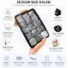 Orret Home 2 Adet Kare Buz Kalıbı, 15 Bölmeli Çok Amaçlı Buz Küpü Kalıbı, Kolay Serbest Bırakma Özelliği, Kahve ve Ev Yapımı İçecekler için İdeal Dondurucu Kalıpları (2 Adet)