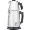 King KCM334 Tealuxe Çay Makinesi | 1,7L Su Isıtıcı & 1,2L Demlik | Paslanmaz Çelik | Sıcak Tutma Fonksiyonu | Kablosuz Kullanım