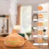 OBEV Büyük 500 mL Hava Nemlendirici Ultrasonik Ortam Nemlendirici Oda Nemlendirici Işıklı Buharlı Nemlendirici Ayarlanabilir Zamanlayıcılı Otomatik Kapanma Özelliği Nemlendirici Led Işıklı Buhar Makinesi (Koyu Ahşap)