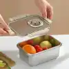 MallArt® Paslanmaz Çelik Saklama Kabı, Tarih İndikatörlü Sızdırmaz Bento Yemek Kabı, Kilitli Kapaklı Ev Akıllı Gıda Koruyucu Sefer Tası (1LT Dikdörtgen)