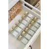 Promosyonca Cam Baharatlık Seti, 12 Adet, Bambu Kapaklı, Etiketli