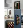 Nespresso Uyumlu Kapsül Kahve Standı - 20 Kapsül Kapasiteli Duvara Monte Kapsül Tutucu ve Düzenleyici Organizer, Mat Siyah